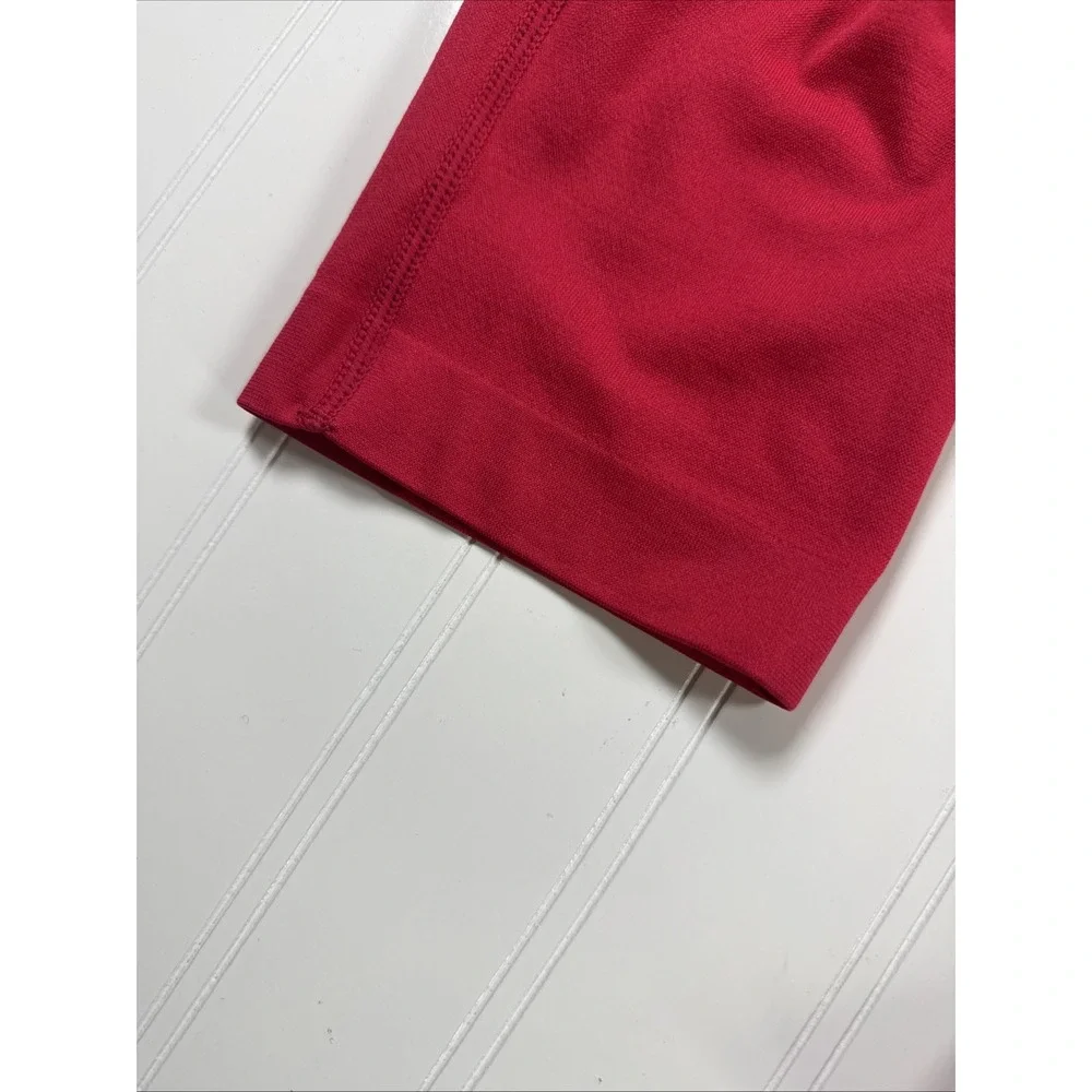Fabletics‎ Shirt Men XXL Red Solid Long Sleeve Casual Crew Neck Workout Gym